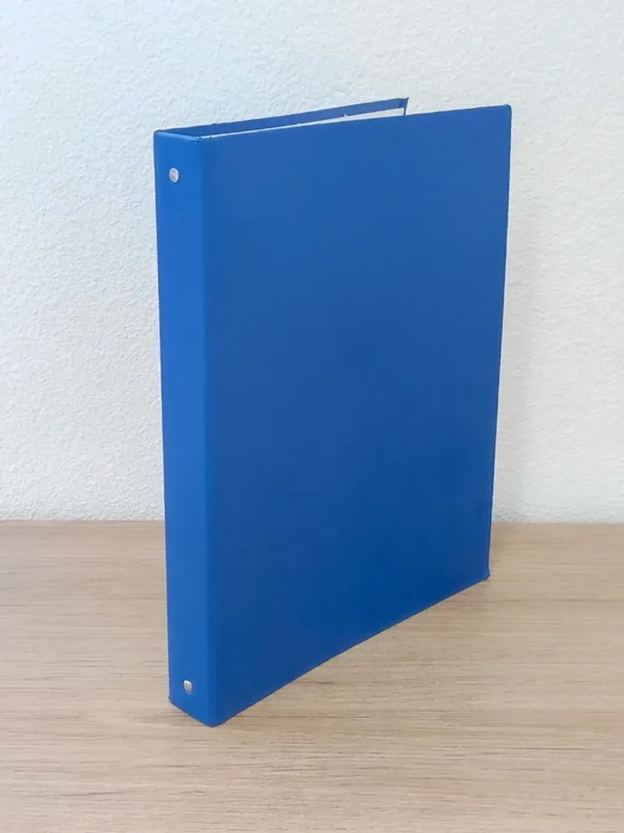 Classeur 4 anneaux carton bleu - A4 / Dos 40mm