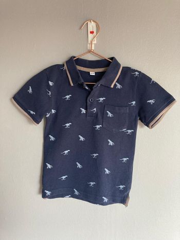Polo garçon Zeeman bleu marine motifs dinosaures - 5/6 ans (110/116 cm)