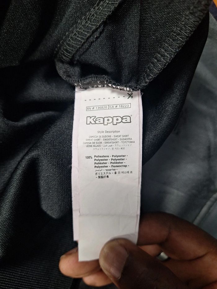 veste quart de zip kappa vintage/ homme - taille S / noir et vert - brodé (454) - photo numéro 14
