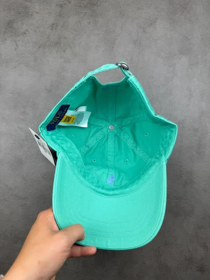 Casquette Ralph Lauren Verte Turquoise Logo Brodé Neuve - photo numéro 6