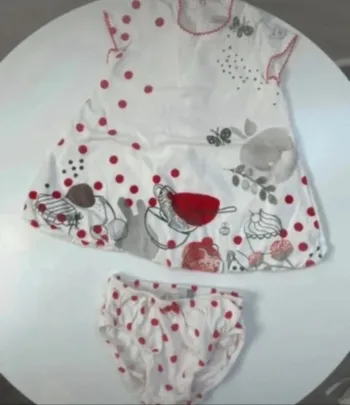 Catimini ensemble robe et bloomer bébé fille 6 mois