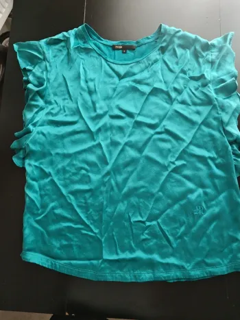 Haut Maje vert turquoise en soie T.3