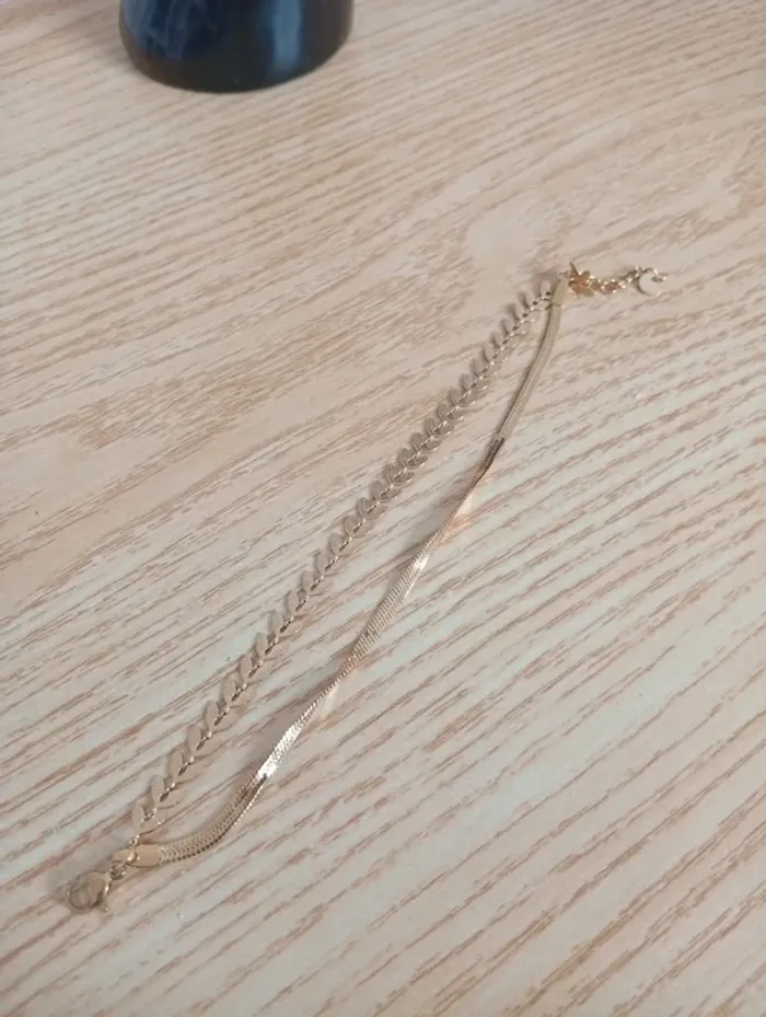 Bracelet double en acier inoxydable couleur - photo numéro 4