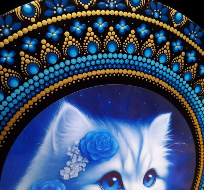 Décoration Murale Chat, Tableau Mandala - photo numéro 5