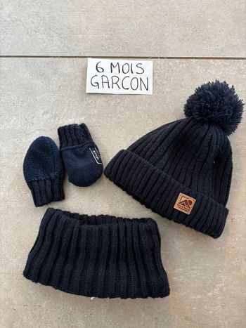 Ensemble bonnet cache cou gants