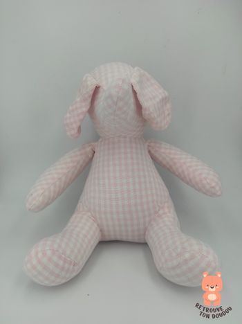 Peluche éléphant rose et blanc carreaux Tadpoles