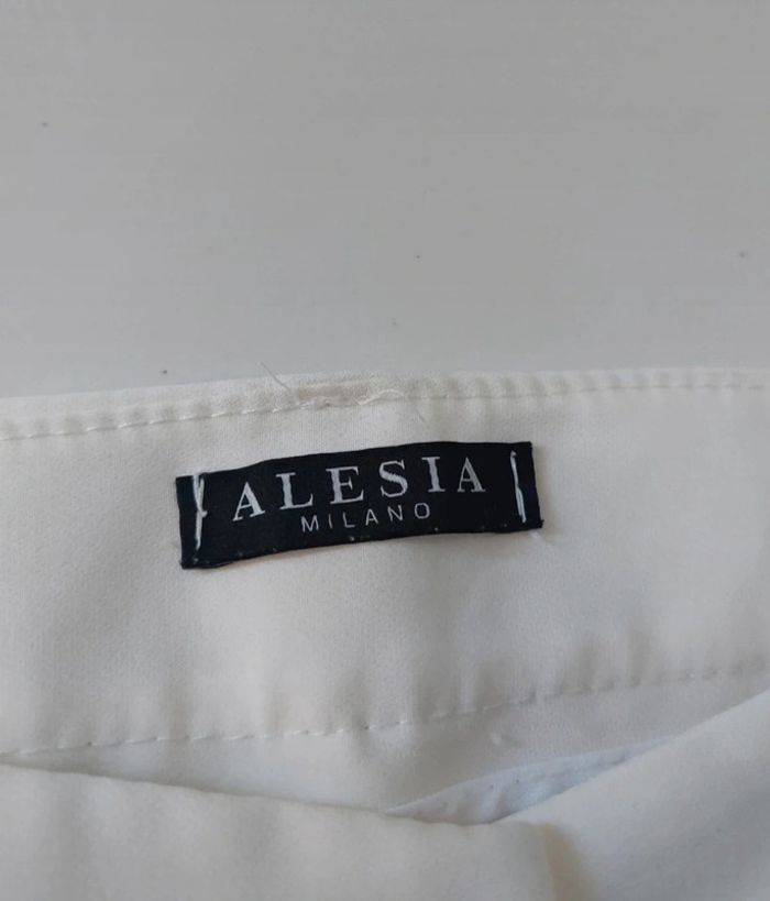 Pantalon de tailleur blanc coupe droite femme 38 - photo numéro 3
