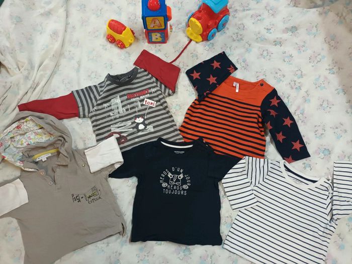 Lot 5 tee shirt 12 mois
