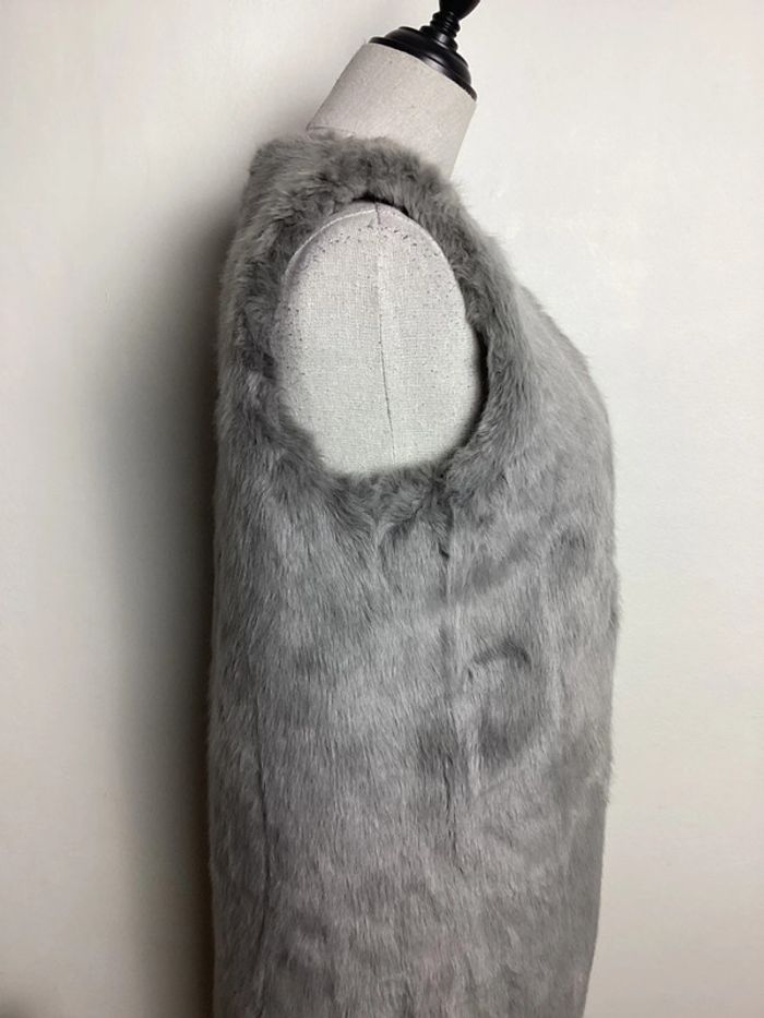 Veste grise en fausse fourrure New Look 34 - photo numéro 3