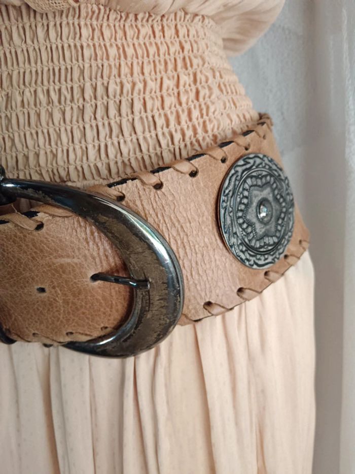 Richard Gampel | ceinture large cuir sable | t. 85 - photo numéro 4