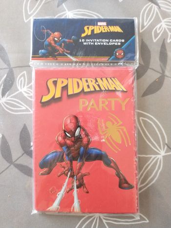 Lot de 10 cartes d'invitation Spider-Man Marvel avec enveloppes