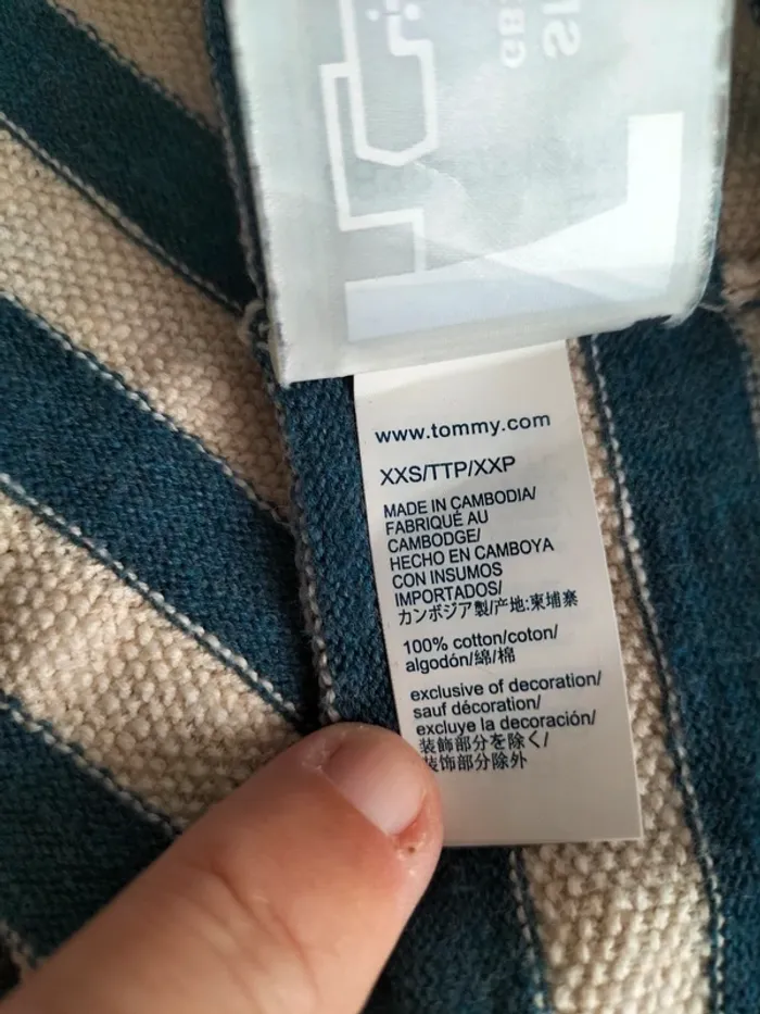 Pull Léger Femmes Col V - Tommy Hilfiger - Denim - Taille XXS - photo numéro 6