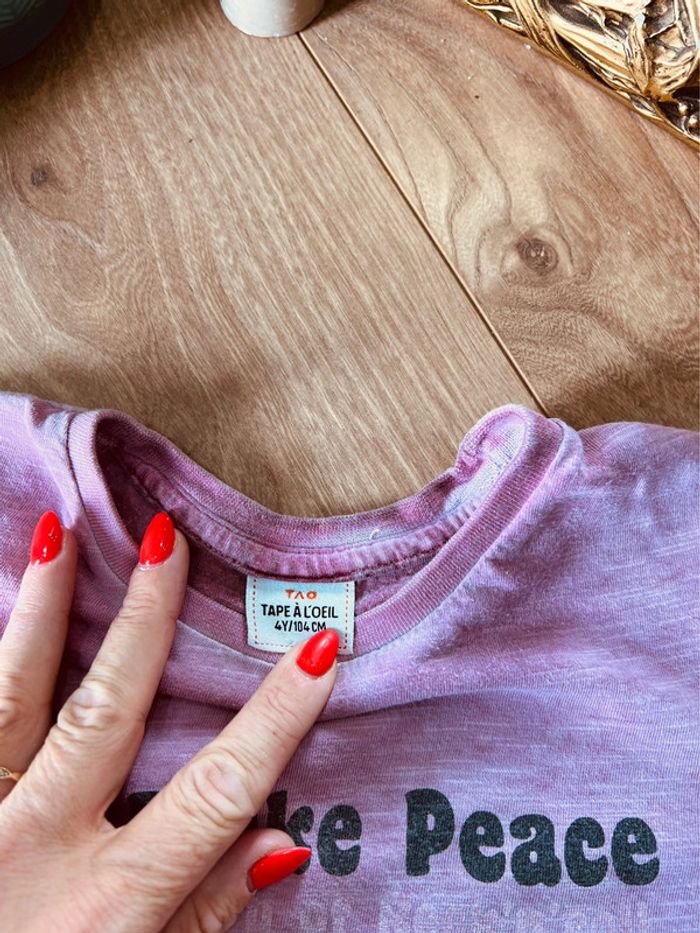 Taille 4 ans ensemble 2 pièces été garçon TAO complices violet et bleu * vintage 68 * 💙 - photo numéro 4