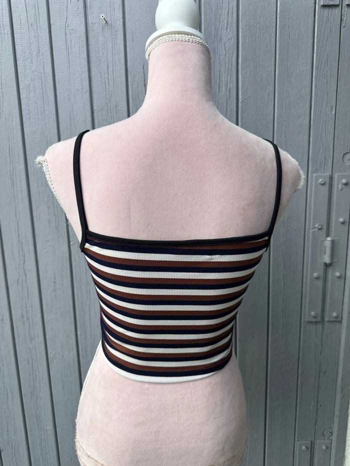 Débardeur fines bretelles crop top court rayé eye SHEIN - photo numéro 3