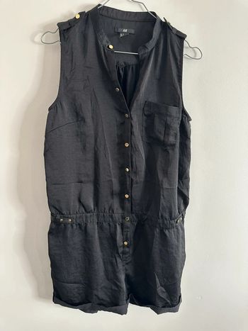 Combishort noire satinée et dorée H&M T38