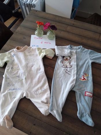 Lot de deux pyjamas bébé garçon 6 mois