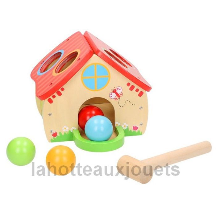 MAISON AVEC BALLES A FRAPPER EN BOIS JOUECO N°80023 - photo numéro 2