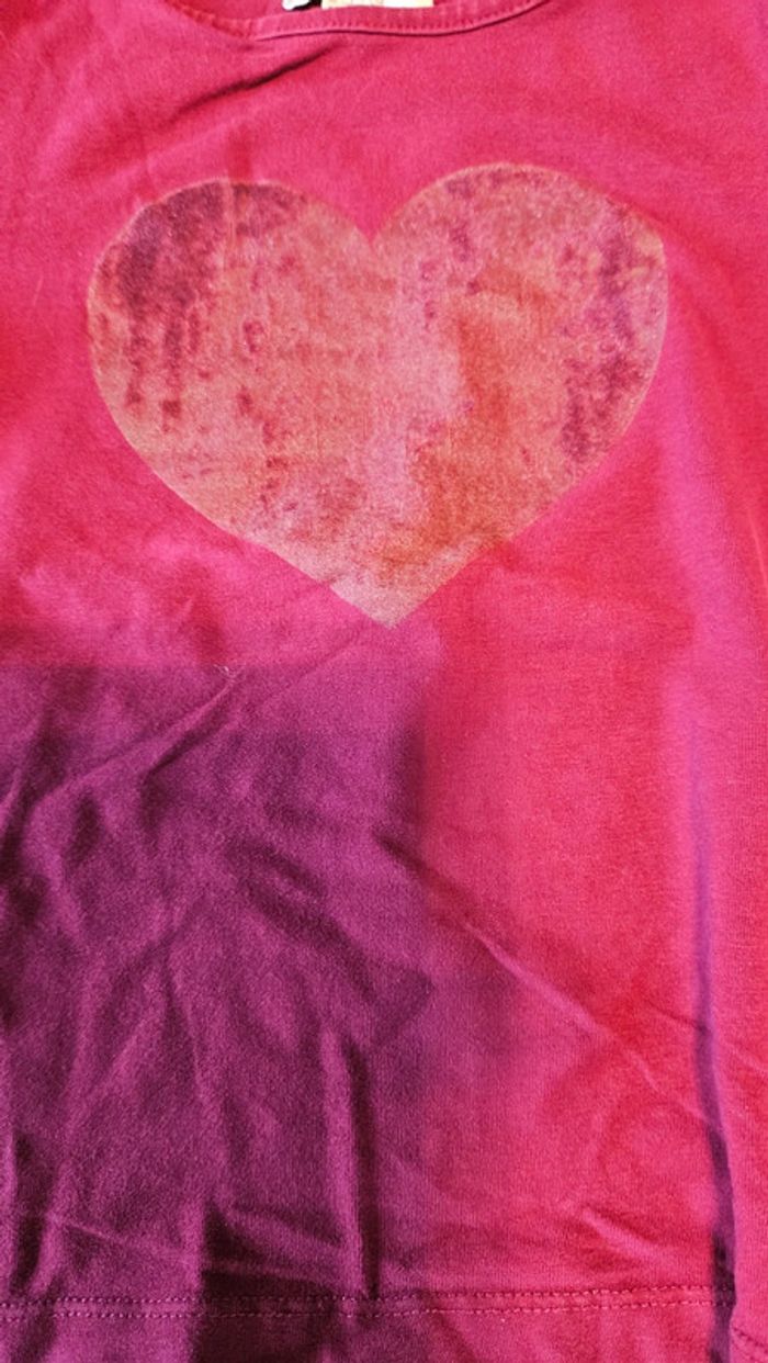 T shirt mauve foncé à manches longues, Vertbaudet, 6 ans, peu mis - photo numéro 3