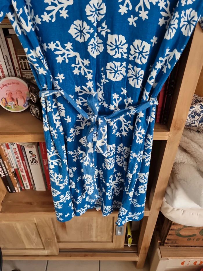 Robe neuve légère bleu vif effet lin taille M - photo numéro 6