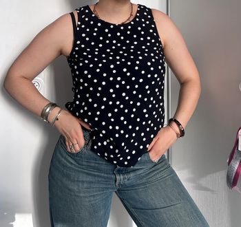 T-shirt Monoprix Femme à pois noirs – Taille 40 - Polka dot