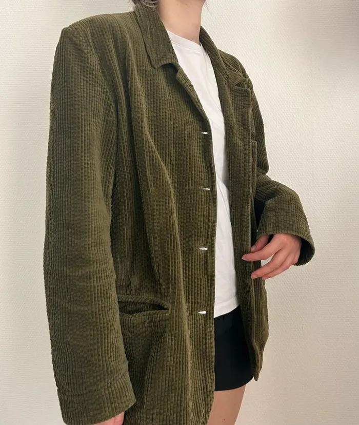 Blazer oversize 100% coton vintage - photo numéro 3