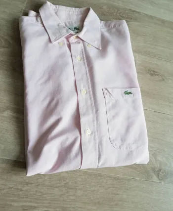 Chemise Lacoste manches courtes rose clair taille 41