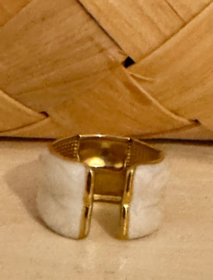 Large réglable résine écrue acier inoxydable or - photo numéro 2