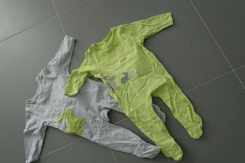 3 pyjamas Gris - Vert anis - Blanc Vertbaudet 12 mois