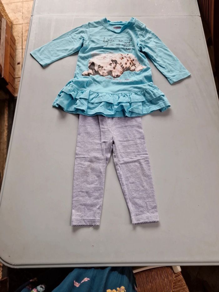 Ensemble tunique manches longues + leggings fille