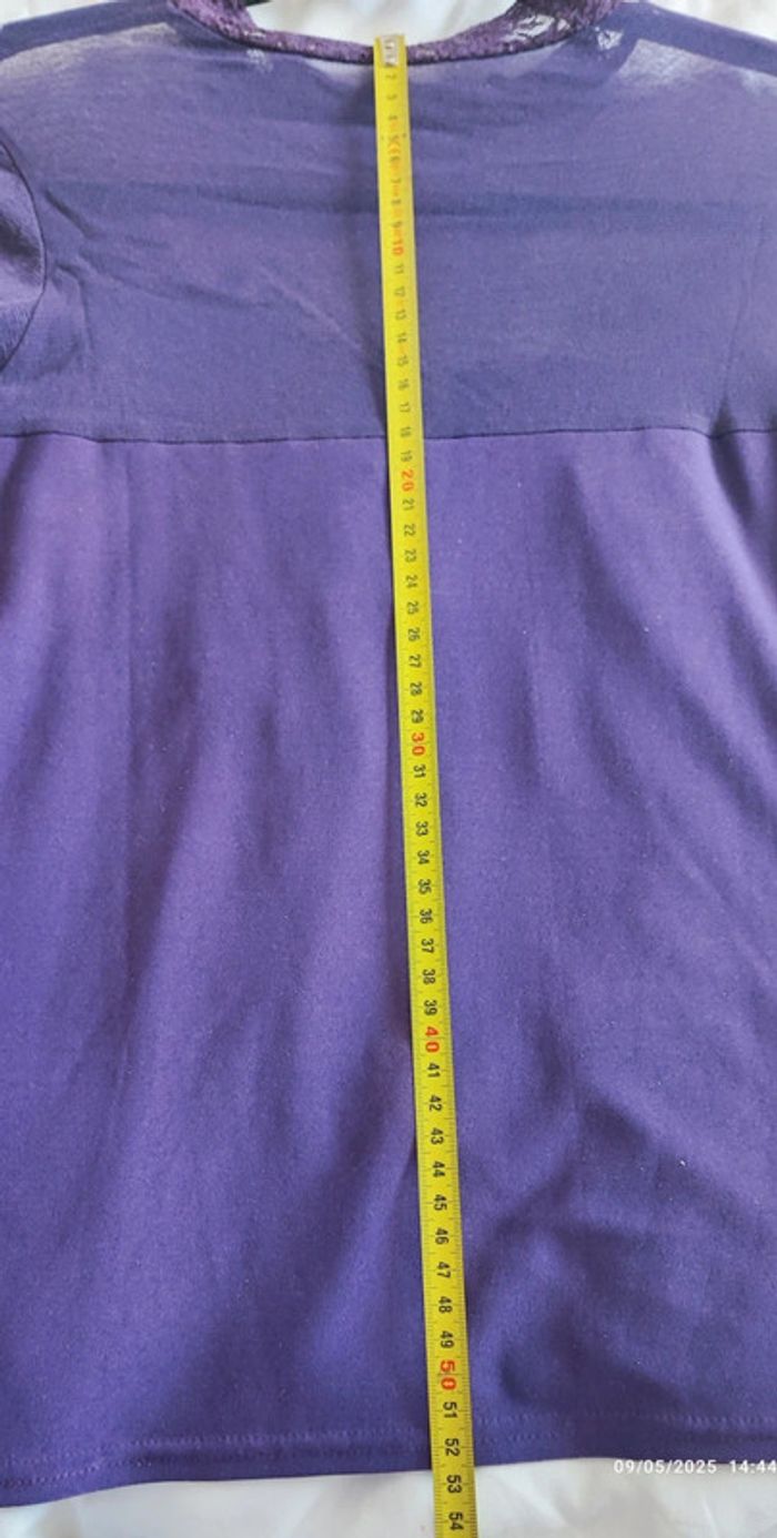 Haut manches longues brodé/ perlé violet T38 - photo numéro 8