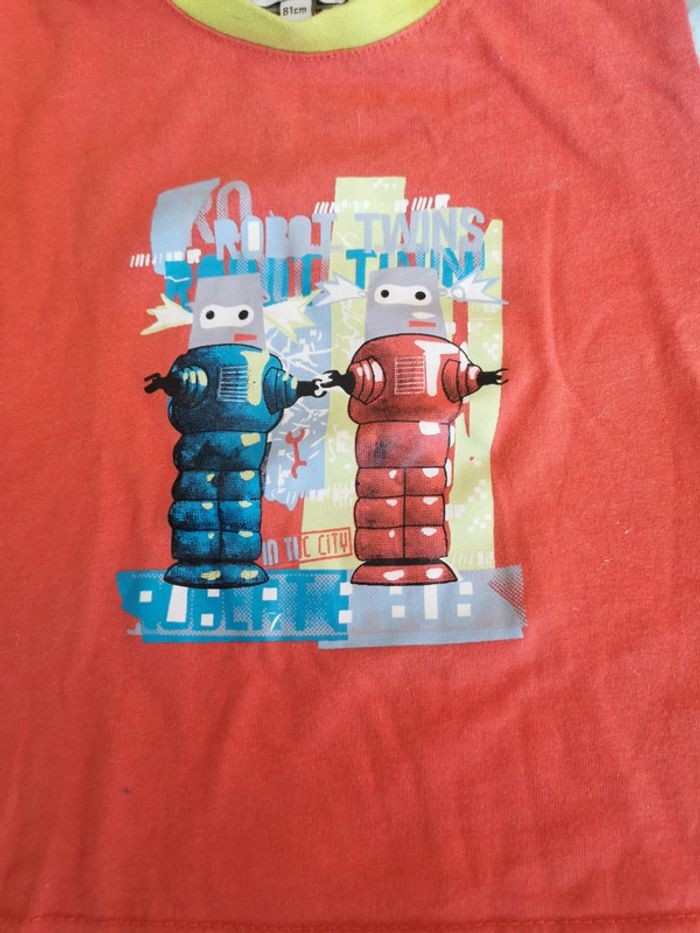 Tee-shirt manches courtes robots in extenso 18 mois - photo numéro 2