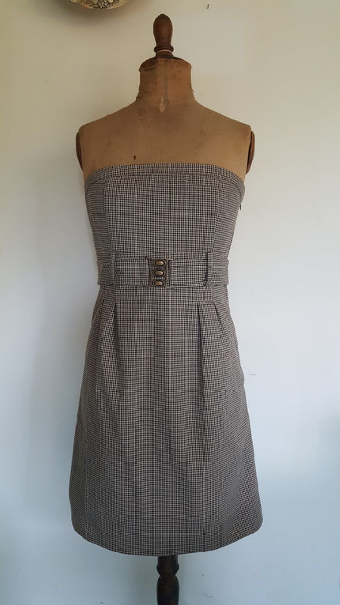 Robe bustier pied de poule NEUVE T40