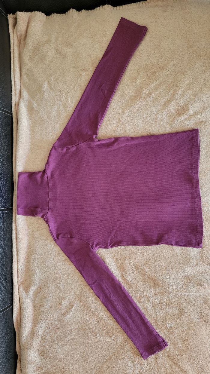 Teeshirt manches longues, col roulé, maille côtelée, 8 ans - photo numéro 5