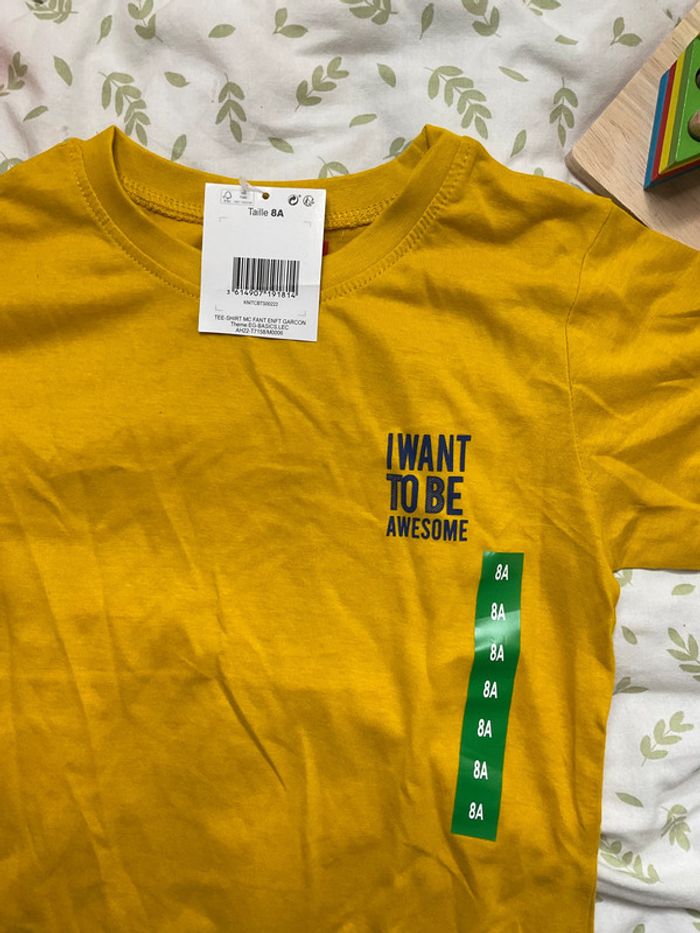 teeshirt manches courtes jaune tissaia 8 ans - photo numéro 4