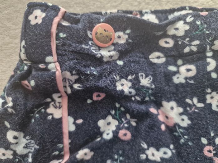 Ensemble Blouse ML légère blanche & short marine à fleurs - 18M - Sergent Major (BE avec defauts)) - photo numéro 3