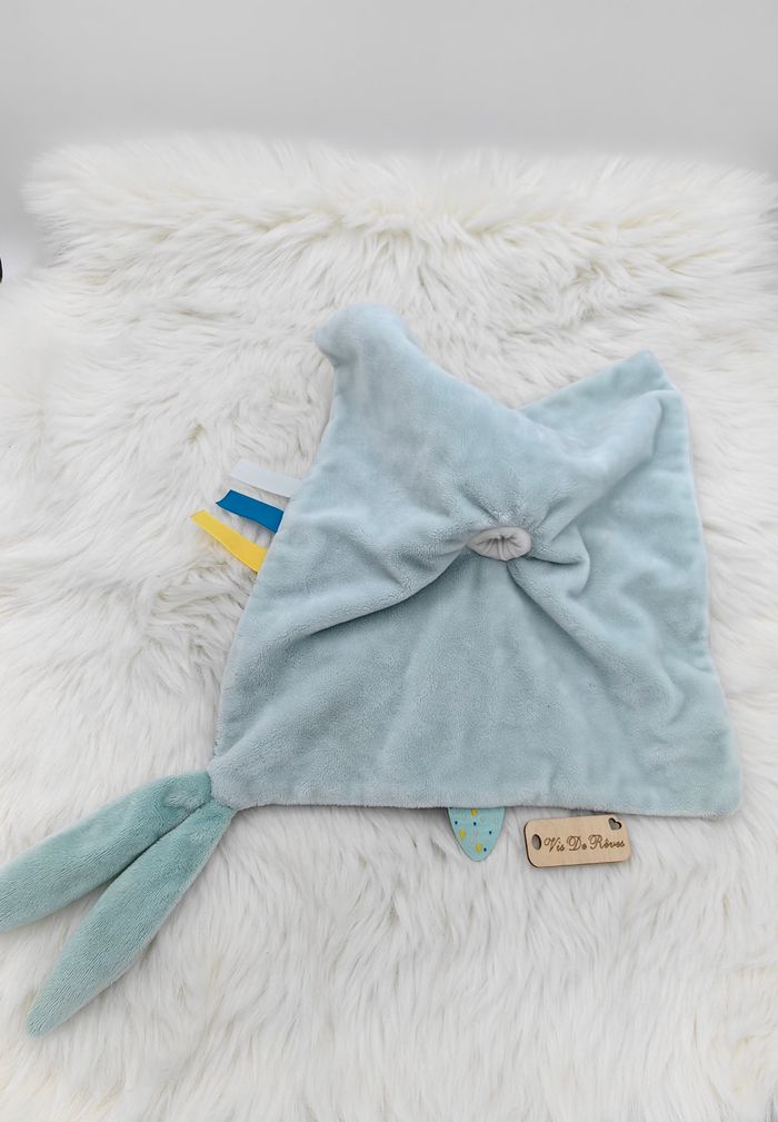 Doudou plat carré Loup Tim et Tiloo gris bleu Nattou - photo numéro 5