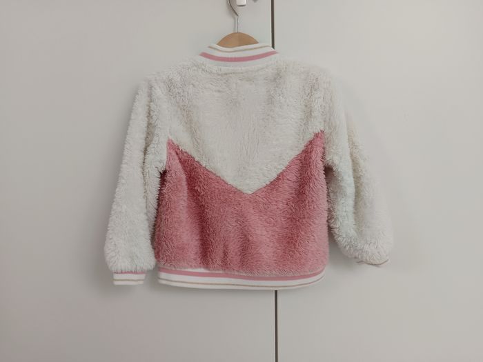 Gilet chaud DPAM 5 ans – blanc et rose tout doux 🩷🤍 - photo numéro 2