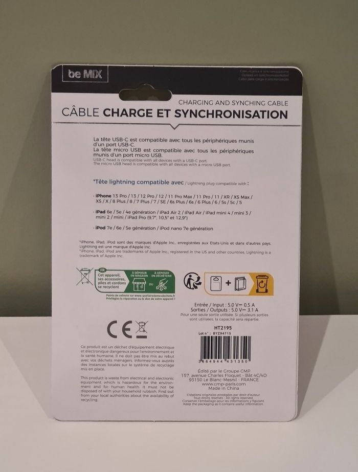 Lot Câble Charge 5 en 1+ 1accroche câble NEUF - photo numéro 4