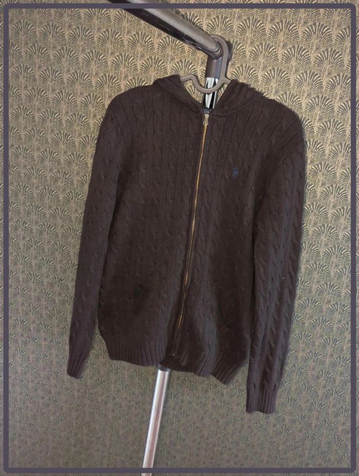 Sweat à capuche zippé torsadé femme Ralph Lauren taille M - photo numéro 5