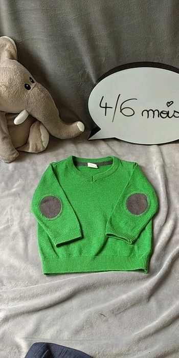 Pull vert col V Garçon 4/6 mois H&M