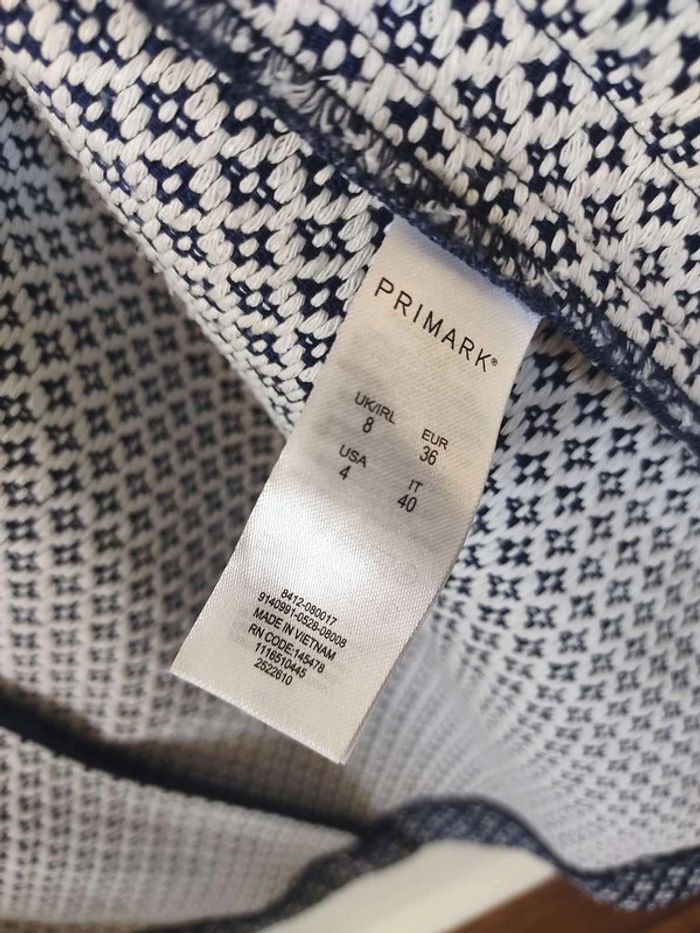 Veste neuve Primark taille 36 Pardessus imprimé bleu marine & blanc - photo numéro 9