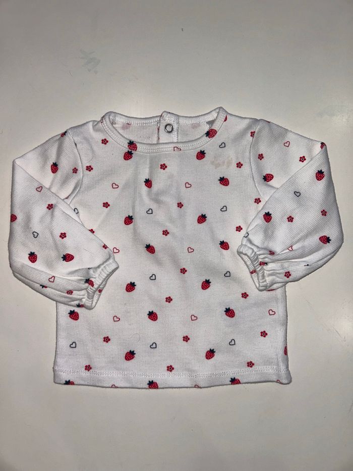 Robe salopette + t-shirt manches longues 9 mois - photo numéro 2
