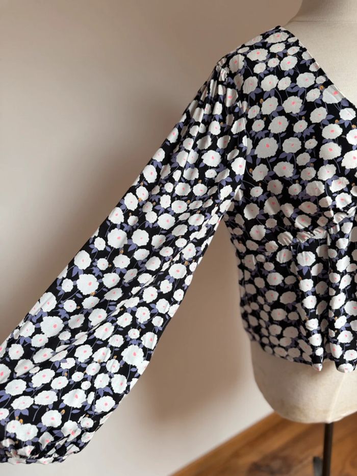 Superbe blouse neuve fleurie fluide en viscose Camaïeu 🌸 42 XL - photo numéro 3