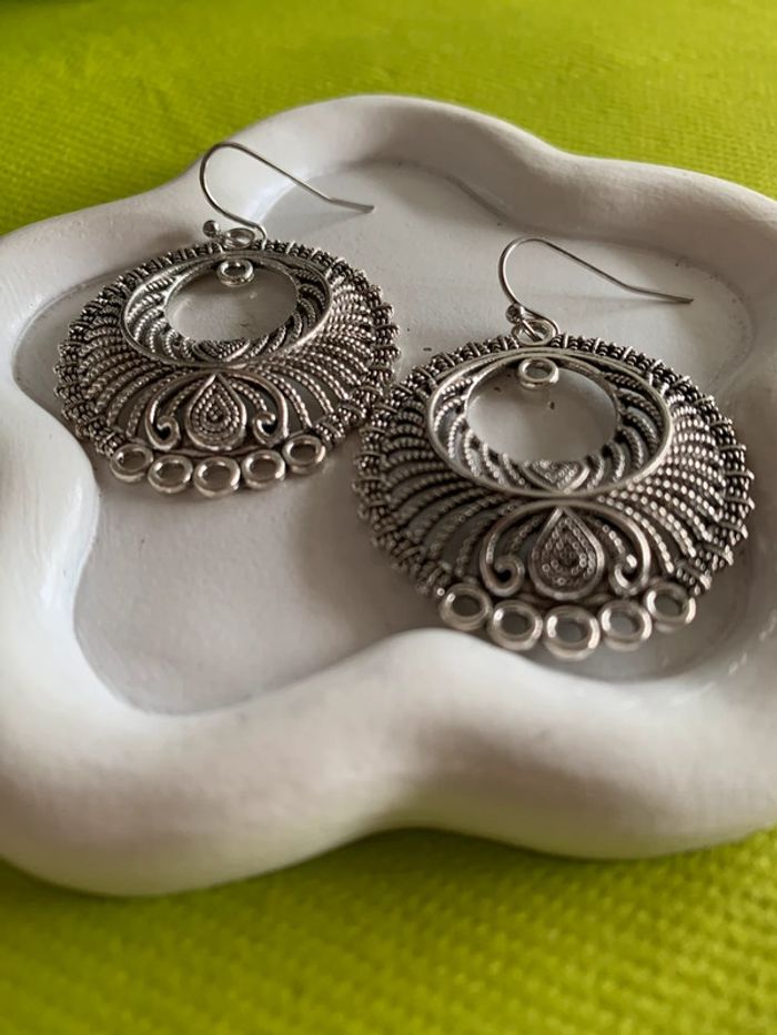 Boucles d’oreilles bohémiennes tendances en alliage de zinc argenté - photo numéro 5