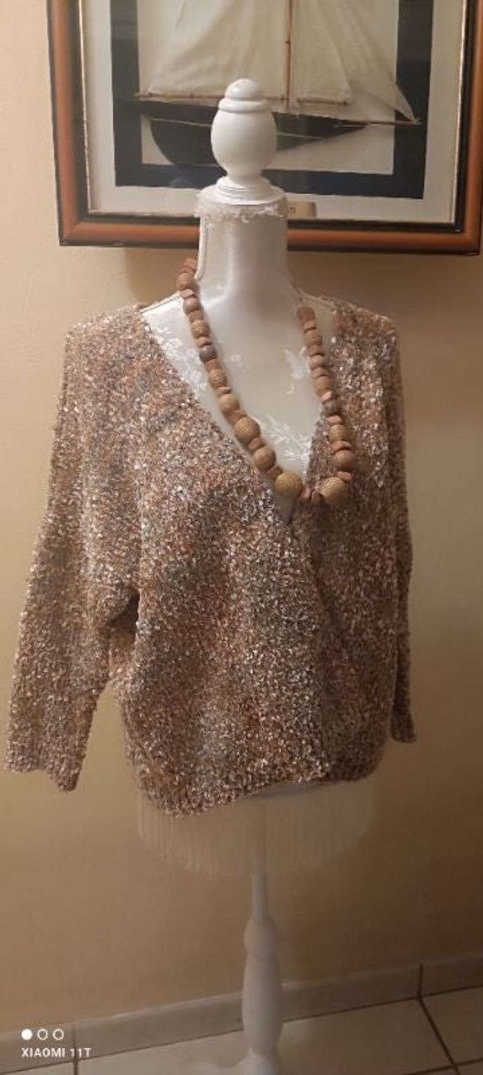 Gilet chiné taille unique