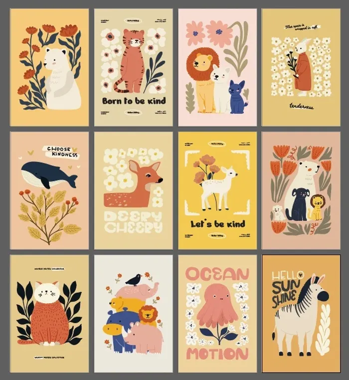 Affiches “Be Kind Animals” pour chambre enfant - photo numéro 3