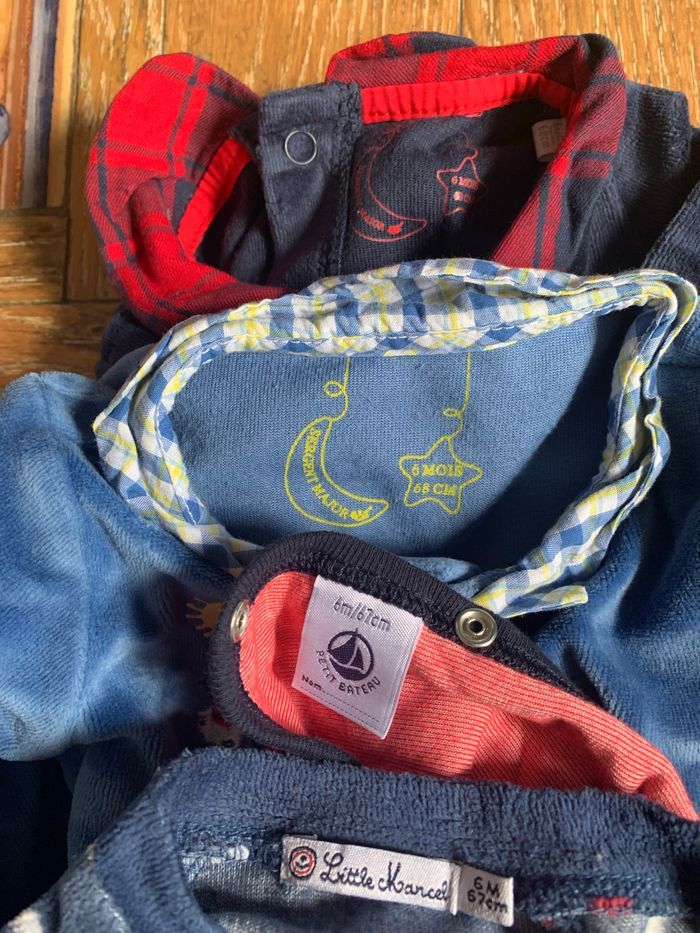 Lot de 4 pyjamas/dors bien 6 mois velours - photo numéro 3