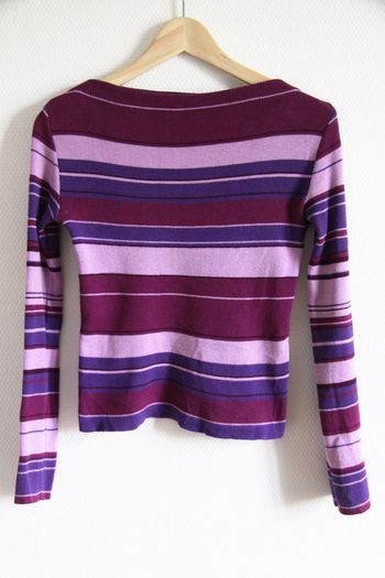 Retro petit pull fin rayé tons violet / parme - ancienne collection H&M Hennes Collection