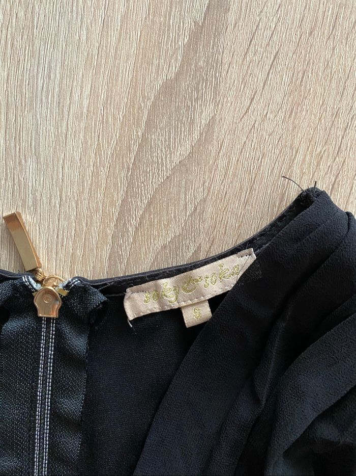 Robe noire strass zip - photo numéro 2
