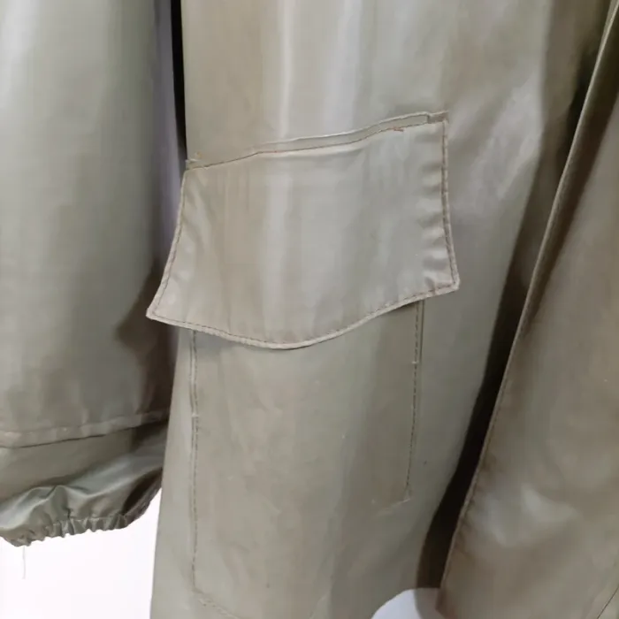 Ciré imperméable vintage vert kaki The Fisher made in France, coupe unisexe, capuche A1367 - photo numéro 4